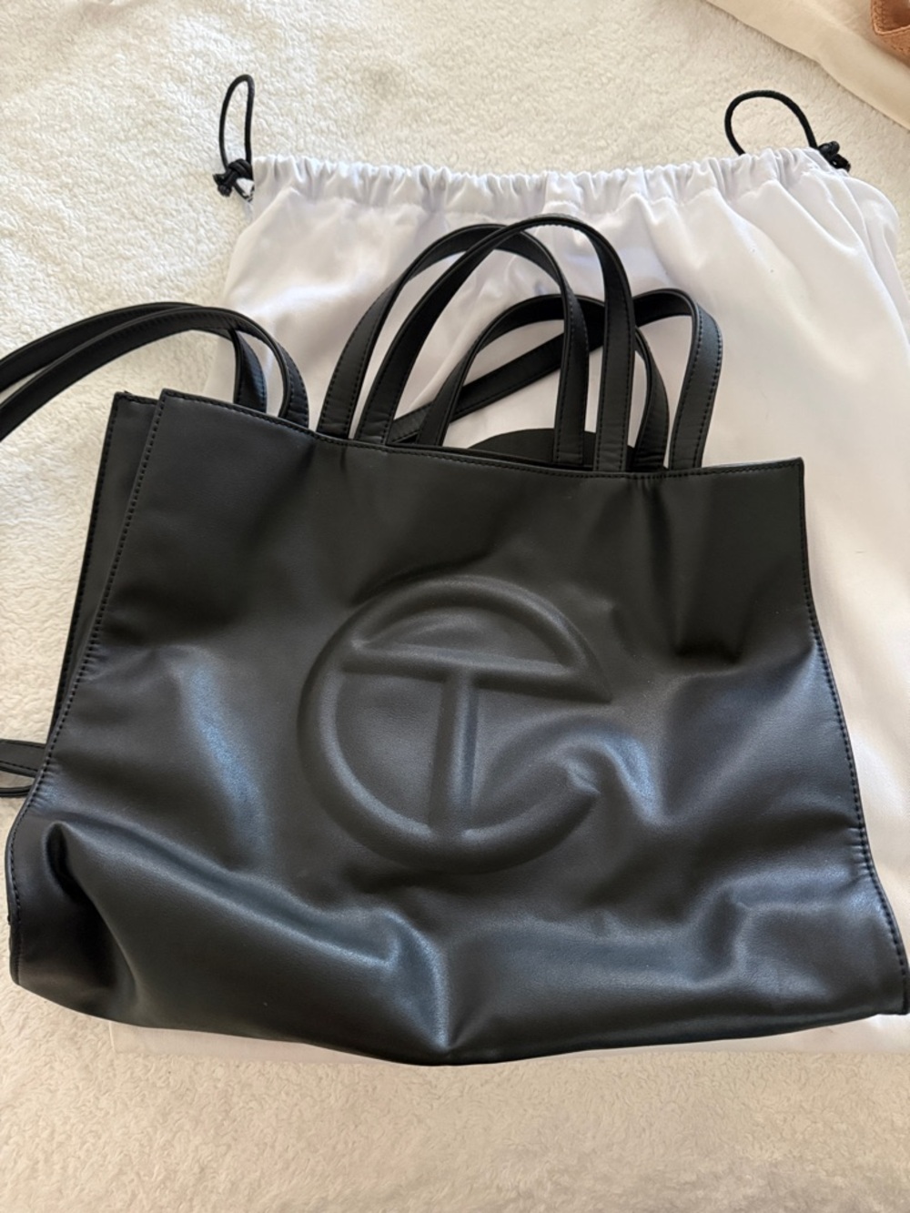 Telfar Black Median Shopping Tote